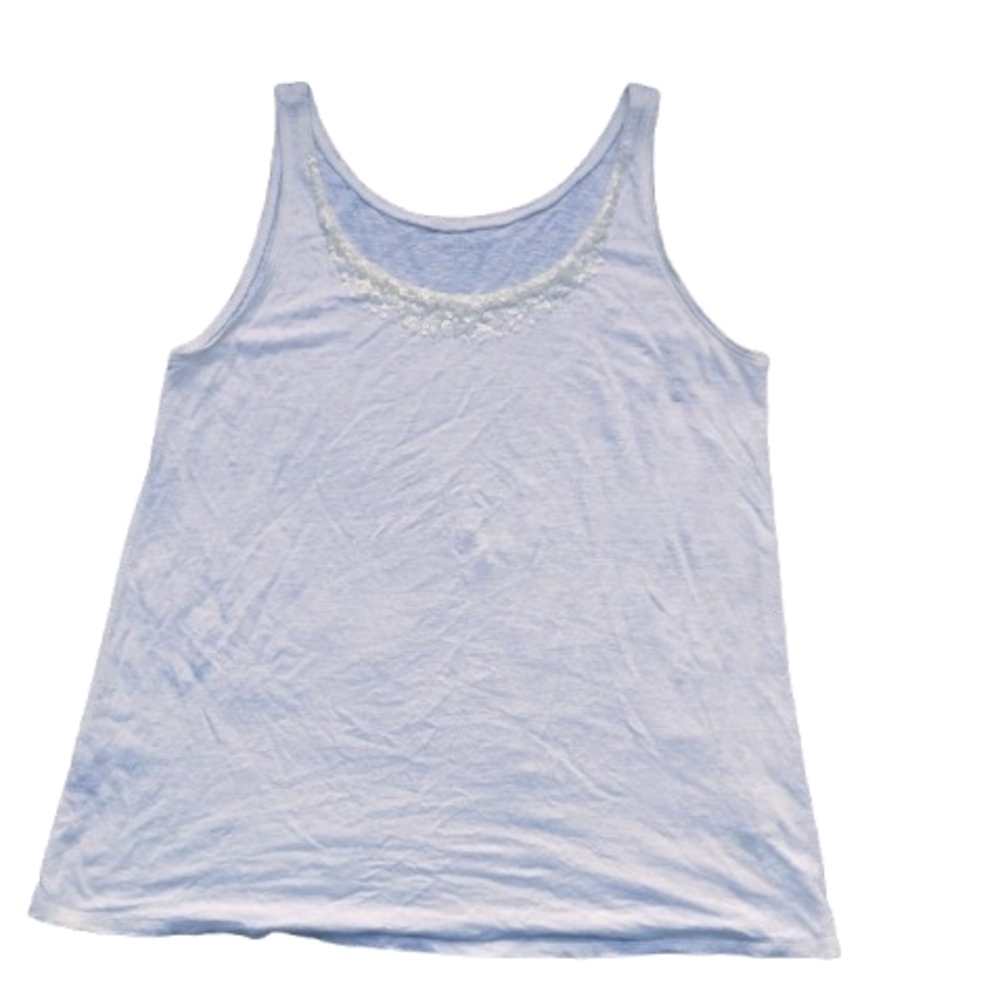 NEW EILEEN FISHER Linen‎ Tank Top M White Sequin Detail